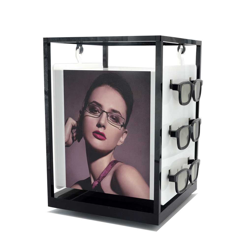 Custom Countertop Stand For Sunglasses Acrylic Eyeglasses Display Shelf With Turntable 25144